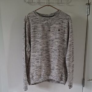 Brave Soul Men's Marled Gray Crewneck Sweater with Pocket Detail (Size M)